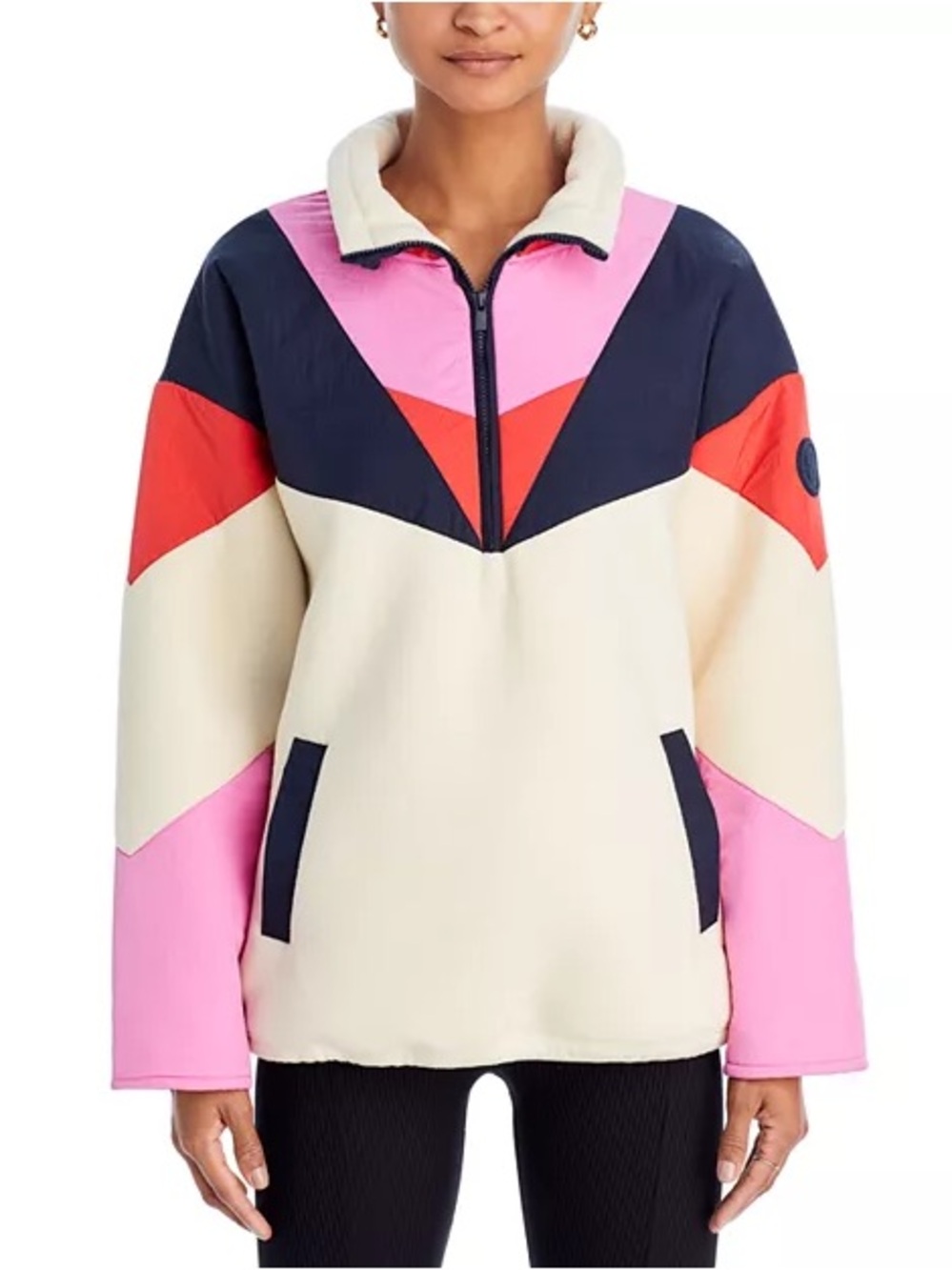 Sweaty Betty Colorblock Sherpa Fleece Half Zip Pullover Jacket US 8